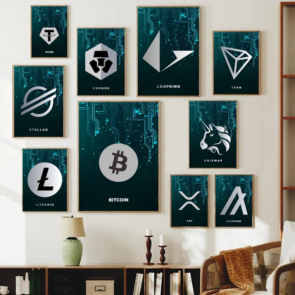 Tech Circuit Crypto Symbol Pos - Tech Office Wallpaper ulasan dan harga
