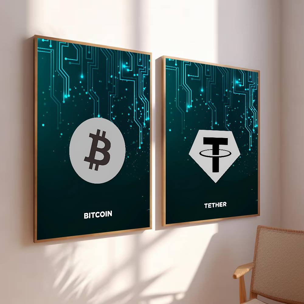 Tech Circuit Crypto Symbol Pos - Tech Office Wallpaper ulasan dan harga