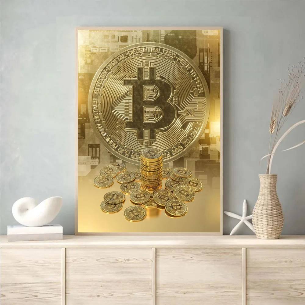 Cyber Tech Circuit Golden Coin - Tech Office Wallpaper ulasan dan harga